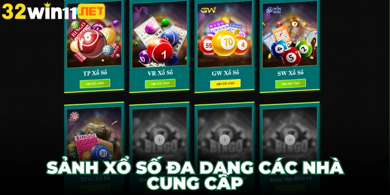 Sảnh xổ số đa dạng các nhà cung cấp