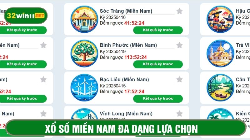Xổ số miền Nam với vô vàn đài quay số để lựa chọn 
