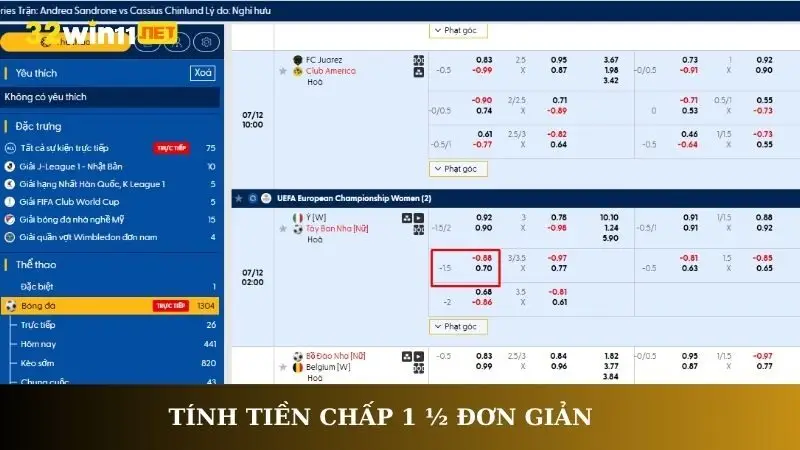 Tính tiền chấp 1 1/2 đơn giản