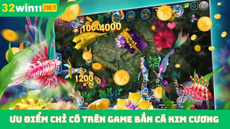 Những ưu điểm vàng chỉ có trên game bắn cá kim cương